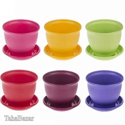 گلدان رنگی 25 سانتیمتری مدل3025 بسته شش عددی شش رنگ کد1