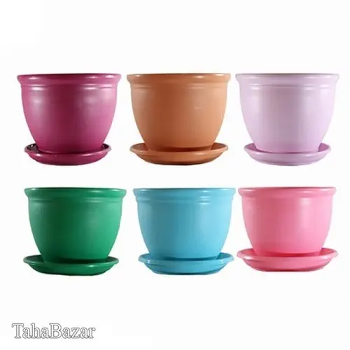 گلدان رنگی 25 سانتیمتری مدل 3025 بسته شش عددی شش رنگ کد2