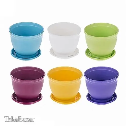 گلدان رنگی 25 سانتیمتری مدل 3025 بسته شش عددی شش رنگ کد3