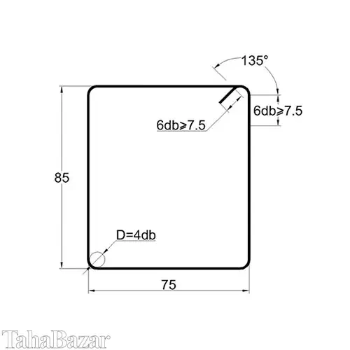 خاموت آماده فولاد کیا مدل 127585A2 با خم استاندارد
