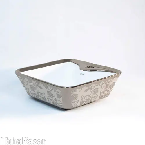 روشویی روکابینتی کوت ایران مدل homa square 513 سفید نقره ای
