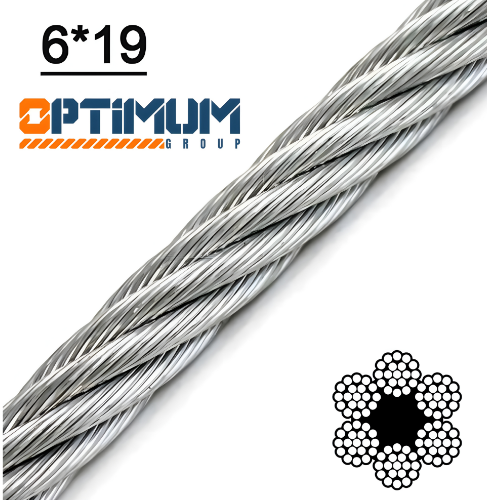 سیم بکسل 6x19 سفید فولادی اپتیموم