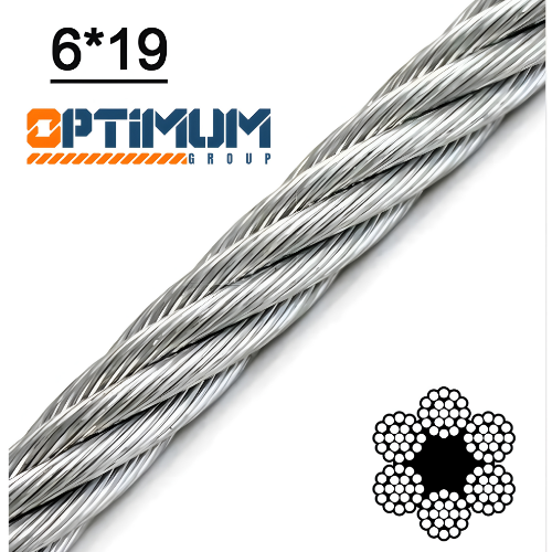 سیم بکسل 6x19S+FC سیاه کنفی حفاری اپتیموم